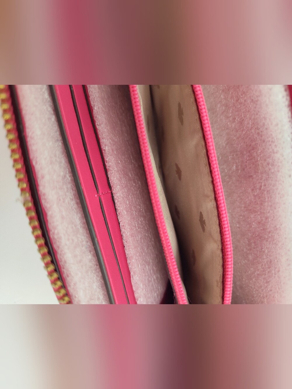KATE SPADE Pink Saffiano Leather Zip Around Continental Wallet Gold Hardware - Picture 7 of 10